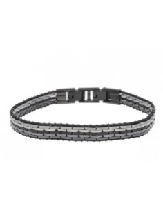 Pulsera acero bicolor negro 