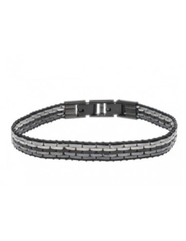 Pulsera acero bicolor negro 