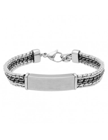 Pulsera acero placa