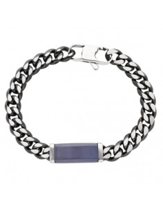 Pulsera placa azul  acero 