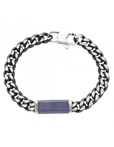 Pulsera placa azul  acero 