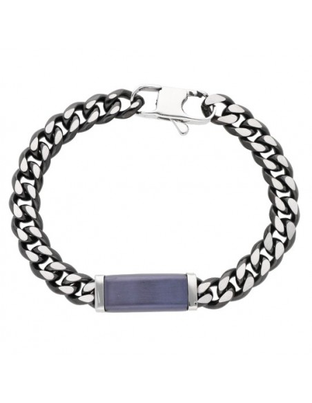 Pulsera placa azul  acero 