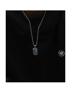 Placa acero y lapis lazuli 2