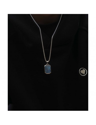 Placa acero y lapis lazuli