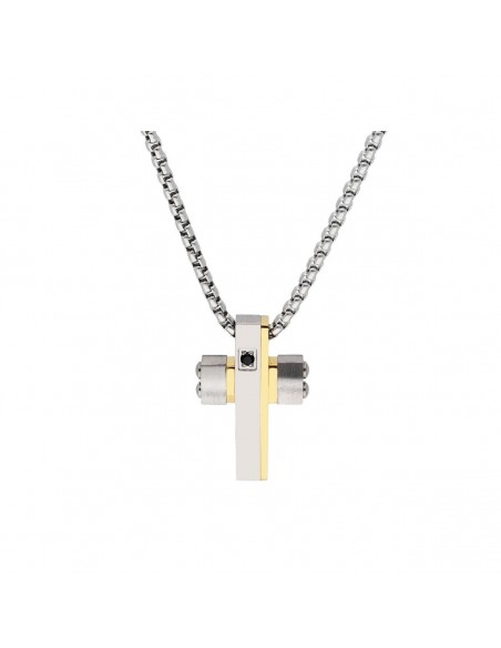 Gargantilla Cruz acero