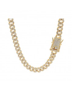 Cadena bronze con baño de oro circonitas