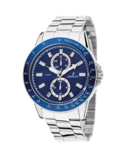 RELOJ PLATEADO Y AZUL NOWLEY 4902