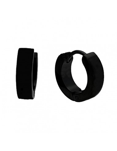 Pendientes acero 4 x9mm NEGRO