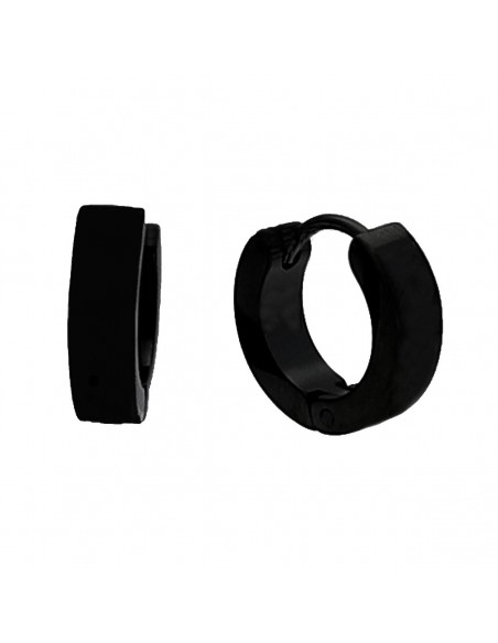 Pendientes acero 4 x9mm NEGRO
