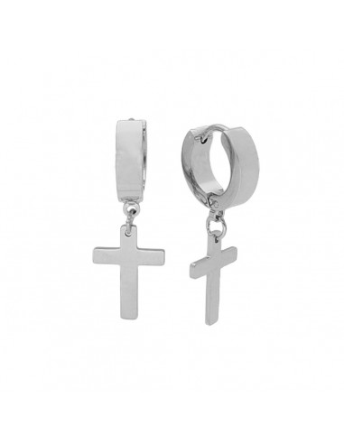 Pendientes acero 4 x9mm  cruz 15mm