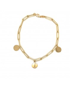 PULSERA ESLABONES CÍRCULOS ORO DE 18K
