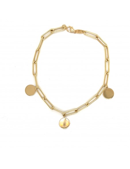 PULSERA ESLABONES CÍRCULOS ORO DE 18K