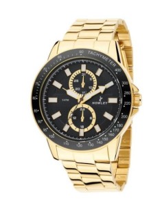 RELOJ DORADO Y NEGRO NOWLEY 5001