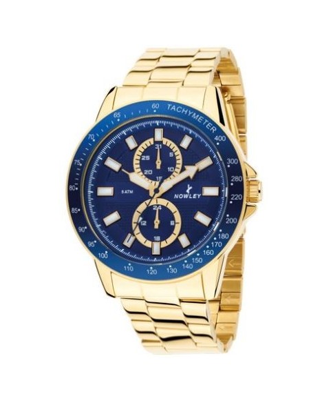 RELOJ DORADO Y NEGRO NOWLEY 5002