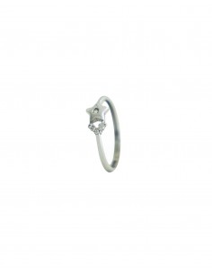 Anillo de Oro Blanco 18K modelo 006078SO - Elegancia Clásica y Sofisticada