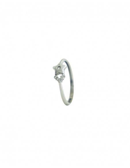 Anillo de Oro Blanco 18K modelo 006078SO - Elegancia Clásica y Sofisticada