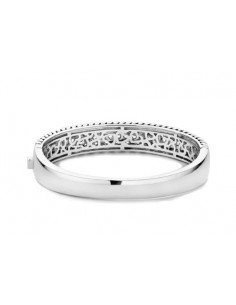 Pulsera Rígida de Plata con Circonitas | Elegancia con Detalle Texturizado

 2