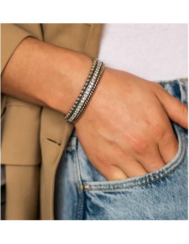 Pulsera Rígida de Plata con Circonitas | Elegancia con Detalle Texturizado

