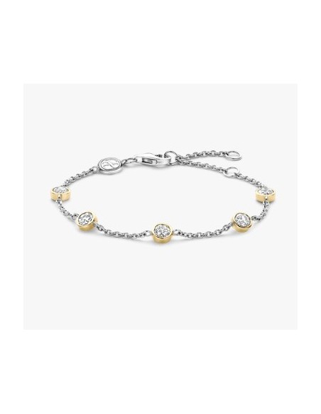 Pulsera Esencia de Luz con perlas y detalle bicolor