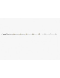 Pulsera Esencia de Luz con perlas y detalle bicolor 2