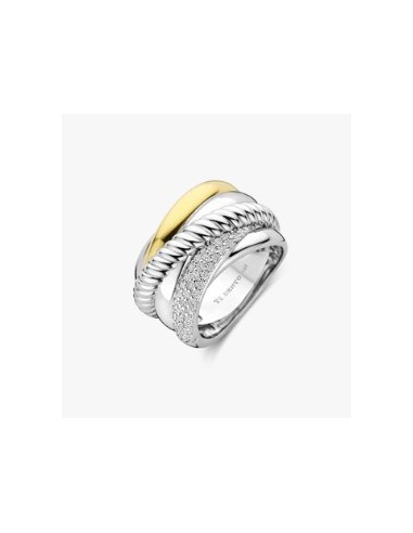 Anillo para mujer Multibanda en Plata y circonitas