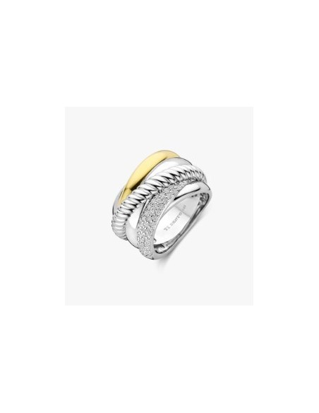 Anillo para mujer Multibanda en Plata y circonitas