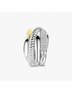 Anillo Multibanda de Plata con Circonitas | Textura y Brillo en Equilibrio 2