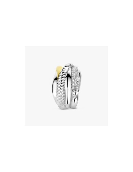 Anillo para mujer Multibanda en Plata y circonitas