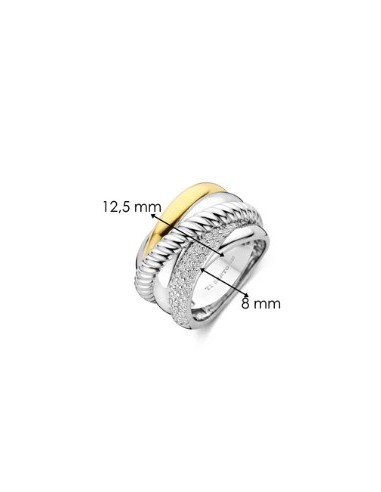 Anillo para mujer Multibanda en Plata y circonitas