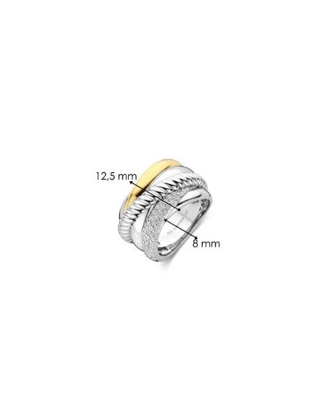 Anillo para mujer Multibanda en Plata y circonitas