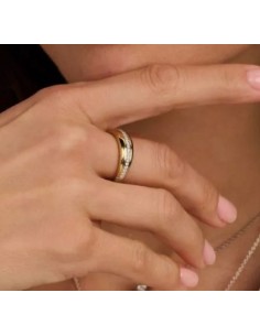 Anillo Multibanda de Plata con Circonitas | Textura y Brillo en Equilibrio 2