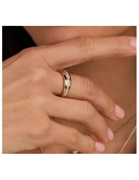 Anillo para mujer en Plata chapada y circonitas