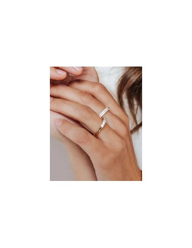 Anillo para mujer en Plata chapada y circonitas