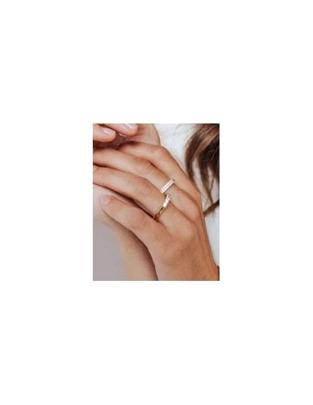 Anillo para mujer en Plata chapada y circonitas