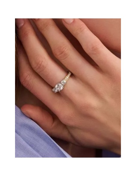 Anillo para mujer en Plata chapada y circonitas