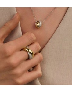 Anillo Multibanda de Plata con Circonitas | Textura y Brillo en Equilibrio 2