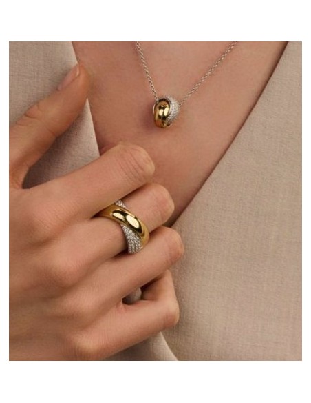 Anillo para mujer en Plata chapada y circonitas