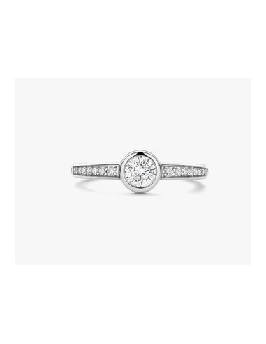 Anillo mujer de plata esfera y circonitas