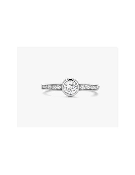 Anillo mujer de plata esfera y circonitas