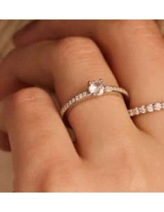 Anillo Multibanda de Plata con Circonitas | Textura y Brillo en Equilibrio 2