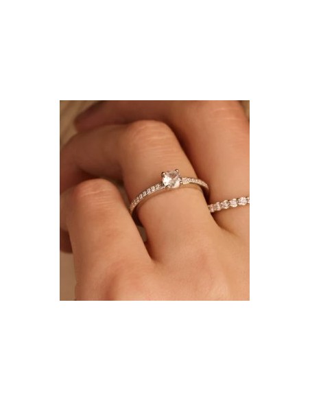 Anillo mujer de plata y circonitas 