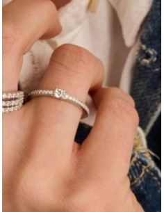 Anillo Multibanda de Plata con Circonitas | Textura y Brillo en Equilibrio 2