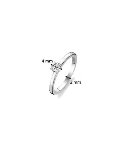 Anillo mujer de plata y circonita