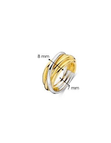 Anillo mujer de plata ancho bicolor