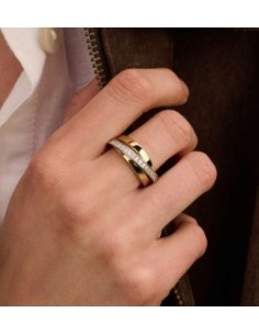 Anillo Multibanda de Plata con Circonitas | Textura y Brillo en Equilibrio 2