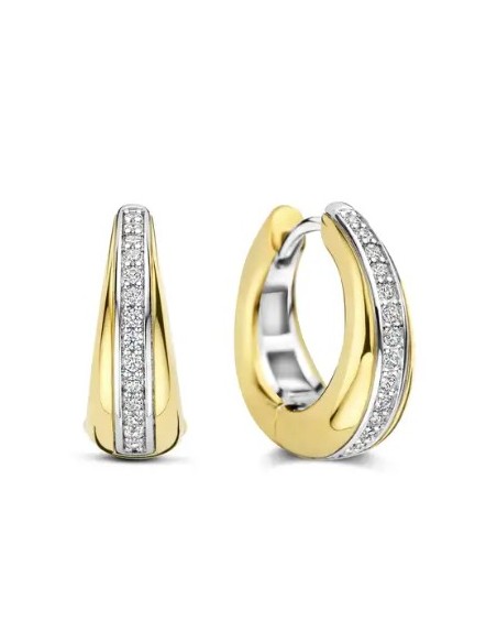 Pendientes aro circonitas plata