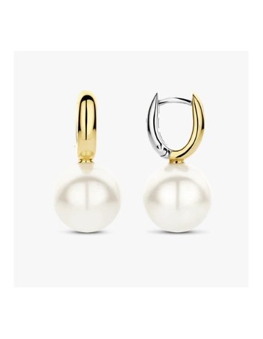 Pendientes aro circonitas plata bicolor largos