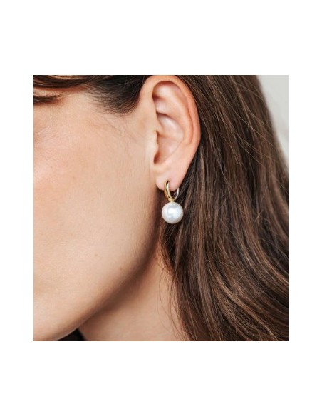 Pendientes aro circonitas plata bicolor largos