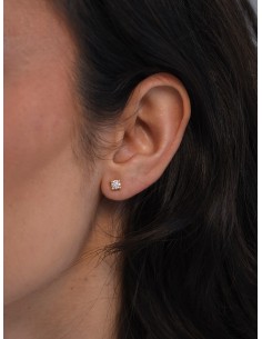 PENDIENTES SOLITARIO ORO DE 18K