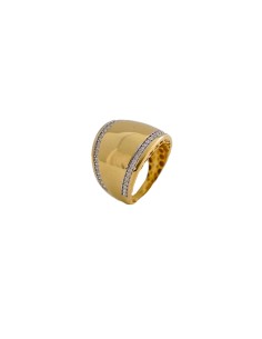 Anillo de Oro 18k con Brillantes – Diseño Ancho y Sofisticado